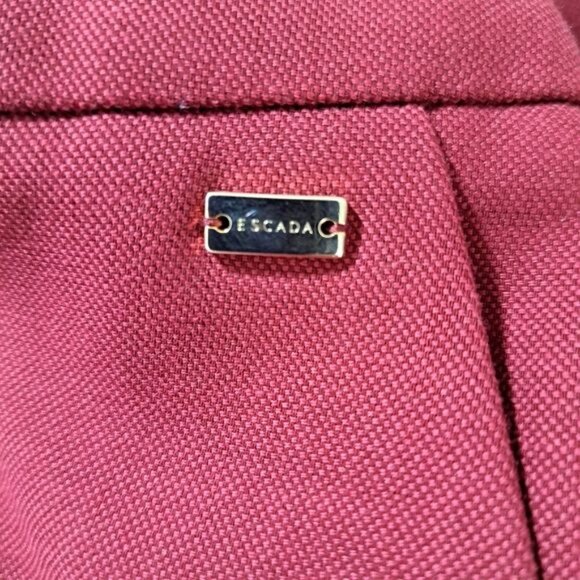 Escada Deep Red / Burgundy Wool Blend Straight‎ Leg Slacks 40 - Picture 5 of 13